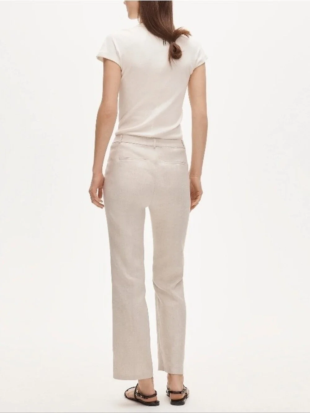 Nwt J. Crew Kaya Pant Stretch Linen Blend Flax Ivory Size 2